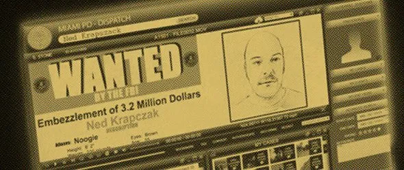 The FBI wanted poster for Ned Krapczak